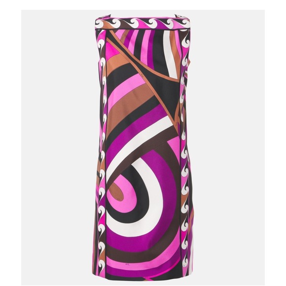 Emilio Pucci Iride Silk Twill Print Mini Dress Purple Pink US 6 IT 42 - Picture 3 of 10